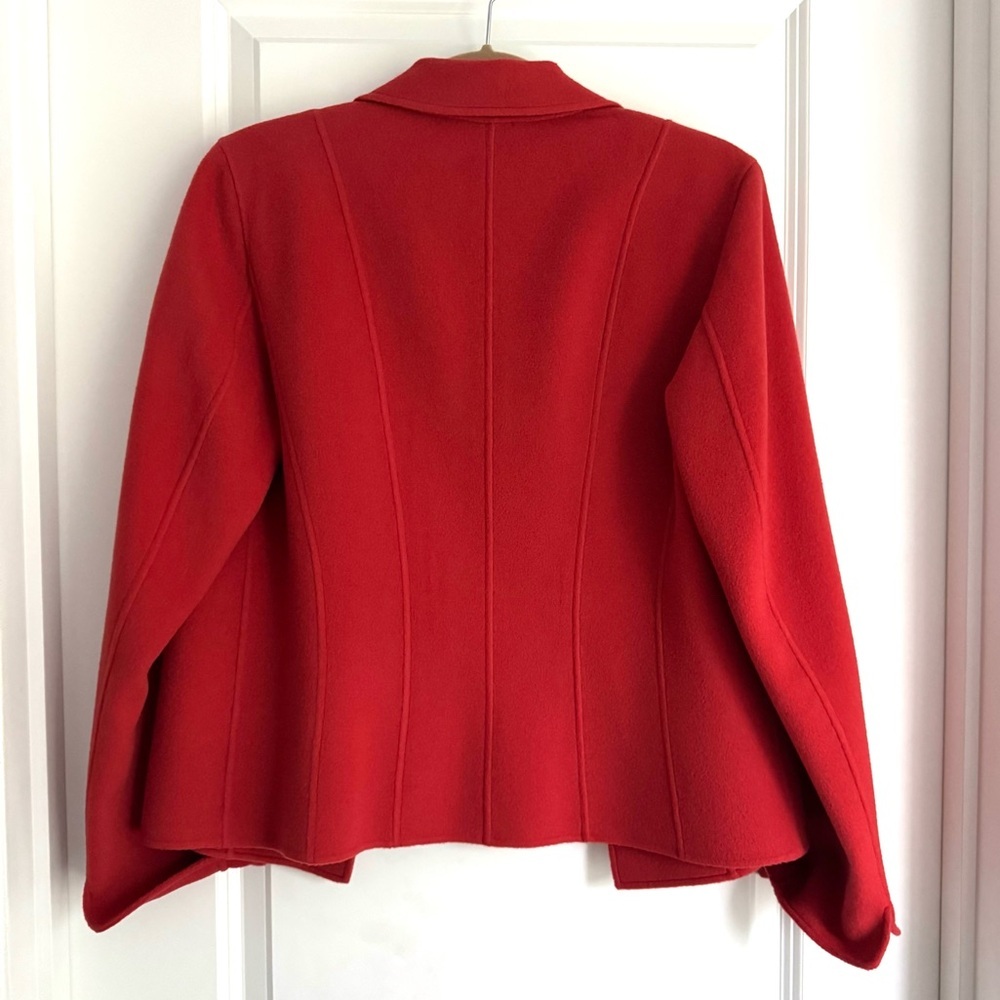 Talbots Vintage Wool Blazer Jacket Orange Open Front Work Wear Holiday Size 10 - Picture 4 of 6